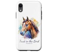 Proverbs 3:5 Trust in The Lord - Women Girls Horse (White) Coque pour iPhone XR