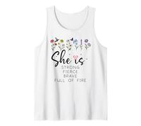 Proverbs 31 She is Strong Fierce Brave Full Fire Christian Débardeur