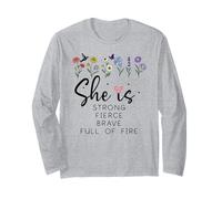 Proverbs 31 She is Strong Fierce Brave Full Fire Christian Manche Longue