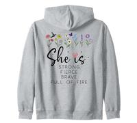 Proverbs 31 She is Strong Fierce Brave Full Fire Christian Sweat à Capuche