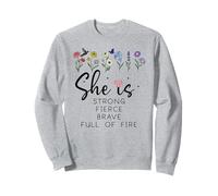 Proverbs 31 She is Strong Fierce Brave Full Fire Christian Sweatshirt