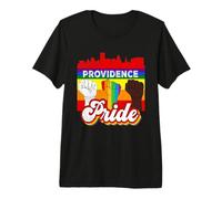 Providence Pride Rainbow Gay Pride Flag Funny LGBT T-Shirt Haut de Gamme
