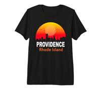 Providence Rhode Island Vintage Retro Sunset City State USA T-Shirt Haut de Gamme