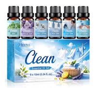 PROVINA Coffret d'Huiles Parfumées 6x10 ml, Senteurs Fraîches pour Diffuseur & Linge Ingrédients d'Origine Naturelle Idéal pour Diffuseurs, Bougies, Savons & Sprays d'Ambiance Poudre, Menthe, Coton