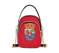 Province of Ávila Drapeau Femme Sac à main Bandoulière Imprimé Chaîne Portefeuille Téléphone Sac à main Matelassé Fermeture Éclair Fourre-tout pour femme Cartable