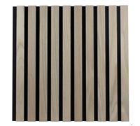 PROVISTON 3D Panneaux muraux acoustiques 400 x 400 x 21 mm Lamelles en bois plaqué MDF, chêne naturel