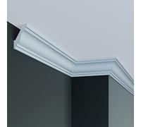 PROVISTON Barre de plafond | 54 x 50 x 2000 mm | En polyuréthane | Blanc | Moulure de qualité | Moderne | Robuste | Durable | Résistant aux chocs | 2 m