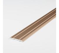 PROVISTON barre de seuil | Alu anodisé | Bronze clair | Largeur 24,5 mm | Hauteur 1,25 mm | Longueur 1000 mm | À visser | Barre de seuil rattrapage | 1 pièce