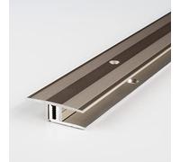 PROVISTON barre de seuil | Aluminium anodisé | Bronze clair | Largeur 33 mm | Hauteur 7-15 mm | Longueur 1000 mm | À visser | Barre de jonction | Barre recouvrement | 1 pièce