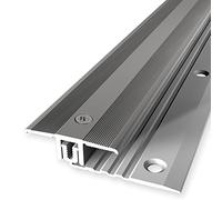 PROVISTON | barre de seuil de rattrapage sol stratifié | largeur : 34 mm | niveau de rattrapage : 6,5-16 mm | longueur : 2700 mm | profilé de rattrapage en alu | aspect inox | 1 pièce