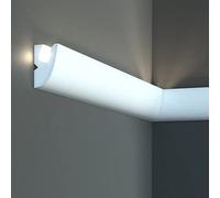 PROVISTON | Barre lumineuse | Éclairage indirect | Corniche décorative | 40 x 65 x 1150 mm | XPS | Blanc | De haute qualité | Barre de stuc | Moderne | Robuste | Durable | Résistant aux chocs | 1,15 m