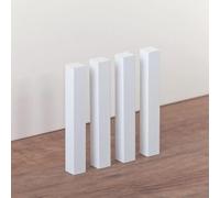 PROVISTON Coins en bois universel - Pour plinthes - En hêtre massif - Laqué blanc (15 x 15 x 112)