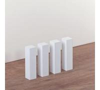 PROVISTON | Coins en bois universel | pour plinthes | en hêtre massif | laqué blanc (18 x 18 x 118)