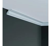 PROVISTON | Corniche de plafond | 32 x 32 x 2000 mm | Polyuréthane | Blanc | De haute qualité | Corniche de stuc | Moderne | Robuste | Durable | Résistant aux chocs | 2 mètres