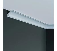 PROVISTON | Corniche de plafond | 60 x 60 x 2000 mm | Polyuréthane | Blanc | De haute qualité | Corniche en stuc | Moderne | Robuste | Durable | Résistant aux chocs | 2 mètres