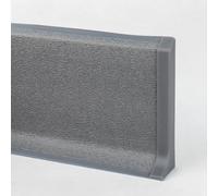 PROVISTON | Embout droit pour plinthe en plastique | Mousse rigide PVC | Gris | 12,8 x 60 x 2500 mm | Avec lèvre souple | Étanche | Barre de pied de qualité supérieure | Montage facile