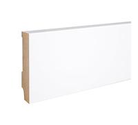 PROVISTON Lot de 10 plinthes en MDF - 16 x 80 x 2500 mm - Cœur en MDF blanc - À coller, visser et clouer - 25 m