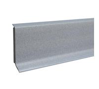 PROVISTON Lot de 10 plinthes en plastique - 12,8 x 60 x 2500 mm - Mousse rigide en PVC - Gris - À coller, clips, vis et clous, plinthe souple teintée dans la masse - 25 m