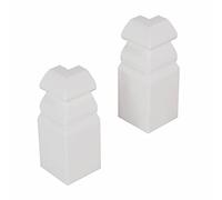 PROVISTON Lot de 2 coins extérieurs en plastique - 58 x 16 mm - Blanc - Profil hamburger.