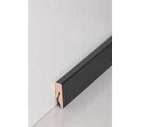 PROVISTON Lot de 25 plinthes en MDF - 15 x 40 x 2500 mm - Cœur en MDF noir - À coller, clipser, visser et clouer - Plinthe