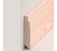 PROVISTON Lot de 25 plinthes profil Berlin Hambourg - 19 x 100 x 2500 mm - Bois massif de pin à coller, visser et clouer - Plinthe classique - 62,5 m