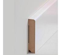 PROVISTON Lot de 5 plinthes en MDF - 19 x 96 x 2500 mm - Cœur en MDF blanc - À coller, clipser, visser et clouer - Plinthe