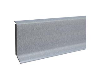 PROVISTON Lot de 5 plinthes en plastique - 12,8 x 60 x 2 500 mm - Mousse rigide en PVC - Gris - À coller, clips, vis et clous, lèvre souple teintée dans la masse - 12,5 m
