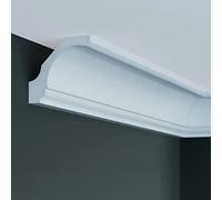 PROVISTON | Moulure de plafond | 85 x 90 x 2000 mm | Polyuréthane | Blanc | Qualité supérieure | Moulure décorative | Moderne | Robuste | Durable | Résistant aux chocs | 2 m