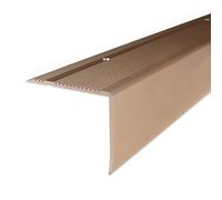 PROVISTON | Nez de marche | Alu anodisé | 69 x 55 x 1000 mm | Bronze clair | Nez de marche à visser | Nez de marche escalier | Cornière alu | 1 pièce