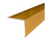 PROVISTON | Nez de marche | Alu anodisé | 69 x 55 x 1000 mm | Or | Nez de marche à visser | Nez de marche escalier | Cornière alu | 1 pièce