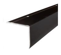 PROVISTON | Nez de marche | Alu anodisé | 69 x 55 x 2700 mm | Bronze foncé | Nez de marche à visser | Nez de marche escalier | Cornière alu | 1 pièce