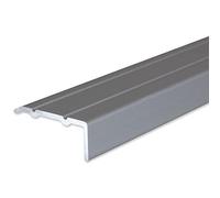 PROVISTON nez de marche | Alu anodisé | argent | Largeur 24,5 mm | Hauteur 10 mm | Longueur 1000 mm | Autocollant | Nez de marche escalier | Cornière escalier | 1 pièce