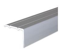 PROVISTON nez de marche | Alu anodisé | argent | Largeur 24,5 mm | Hauteur 18 mm | Longueur 1000 mm | À coller | Nez de marche escalier | Cornière escalier | 1 pièce