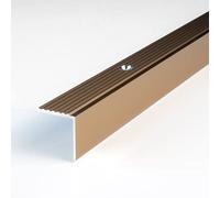 PROVISTON | Nez de marche | Alu anodisé | Bronze clair | Largeur 20 mm | Hauteur 20 mm | Longueur 1000 mm | Nez de marche à visser | Nez de marche escalier | Cornière alu | 1 pièce