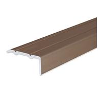 PROVISTON nez de marche | Alu anodisé | Bronze clair | Largeur 24,5 mm | Hauteur 10 mm | Longueur 1000 mm | Autocollant | Nez de marche escalier | Cornière escalier | 1 pièce