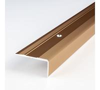 PROVISTON | Nez de marche | Alu anodisé | Bronze clair | Largeur 36 mm | Hauteur 15 mm | Longueur 1000 mm | Nez de marche à visser | Nez de marche escalier | Cornière alu | 1 pièce
