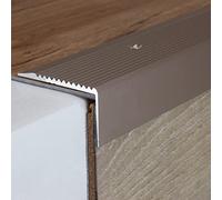 PROVISTON | Nez de marche | Alu anodisé | Bronze clair | Largeur 50 mm | Hauteur 28 mm | Longueur 1000 mm | Nez de marche à visser | Nez de marche escalier | Cornière alu | 1 pièce