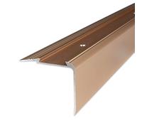 PROVISTON | Nez de marche | Alu anodisé | Bronze clair | Largeur 58 mm | Hauteur 45 mm | Longueur 1000 mm | Nez de marche à visser | Nez de marche escalier | Cornière alu | 1 pièce