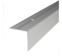 PROVISTON | Nez de marche | Alu anodisé | Couleur Argent | Largeur 40 mm | Hauteur 42 mm | Longueur 2700 mm | Nez de marche à visser | Nez de marche escalier | Cornière alu | 1 pièce