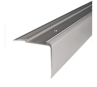 PROVISTON | Nez de marche | Alu anodisé | Couleur Argent | Largeur 58 mm | Hauteur 45 mm | Longueur 1000 mm | Nez de marche à visser | Nez de marche escalier | Cornière alu | 1 pièce