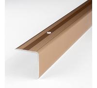 PROVISTON | Nez de marche | Alu | Bronze clair | Largeur 30 mm | Hauteur 32 mm | Longueur 1000 mm | Nez de marche à visser | Nez de marche escalier | Cornière alu | 1 pièce