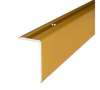 PROVISTON | Nez de marche | Alu | Couleur or | Largeur 30 mm | Hauteur 52 mm | Longueur 1000 mm | Nez de marche à visser | Nez de marche escalier | Cornière alu | 1 pièce