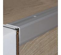 PROVISTON | Nez de marche et profilé d'angle | Aluminium | 40 x 42 x 1000 mm | Argent | Profilé en métal | Profil d'escalier