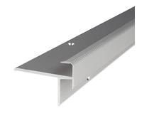 PROVISTON | Nez de marche sol stratifié | Alu anodisé | 10 x 8,5 x 1000 mm | Argent | Nez de marche à visser | Nez de marche escalier | Cornière alu | 1 pièce