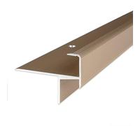 PROVISTON nez de marche sol stratifié | Alu anodisé | Bronze clair | Largeur 33 mm | Épaisseur revêtement 13,3 mm | Longueur 1000 mm | Nez de marche à visser | Nez de marche escalier parquet | 1 pc