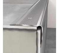 PROVISTON nez de marche strié | 40 x 30 x 1200 mm | en aluminium | nez de marche escalier | Protection marche | 1 nez de marche couleur argente