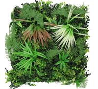 PROVISTON Panneau végétal artificiel 520 x 520 x 50 mm Flore mixte exotique