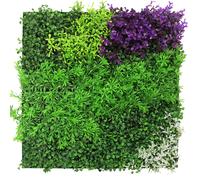 PROVISTON Panneau végétal artificiel 520 x 520 x 50 mm Flore mixte Vert Violet