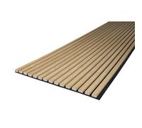 PROVISTON Panneaux muraux acoustiques 3D - 2400 x 561 x 19 mm - Lamelles en bois MDF plaquées - Couleur chêne naturel - Fond polaire comme matériau de support