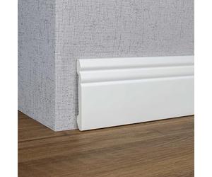 PROVISTON Plinthe Berlin Profil 16 x 100 x 2000 mm Plinthe élégante en plastique blanc de qualité supérieure étanche robuste et durable
